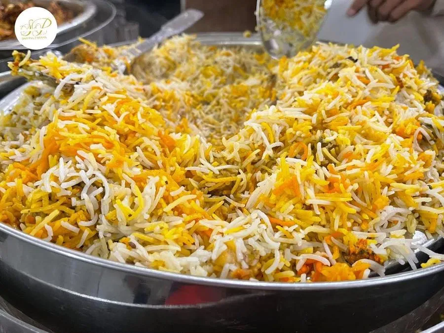 Biryani prepared for a catering event
