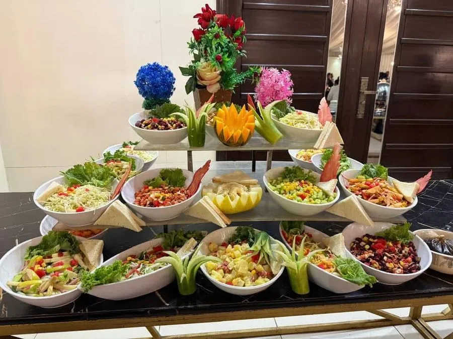 Salad display styled for an event