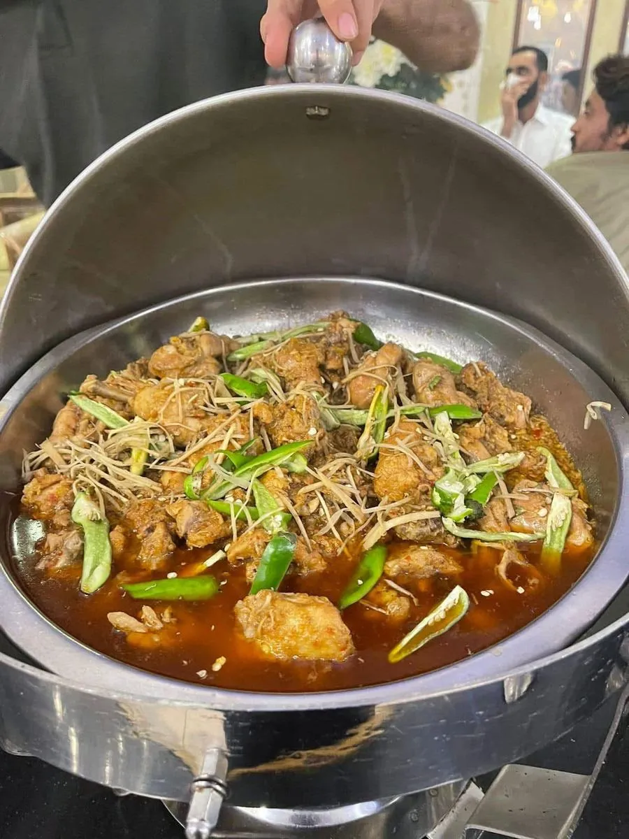 Chicken karahi cooked for a catering event